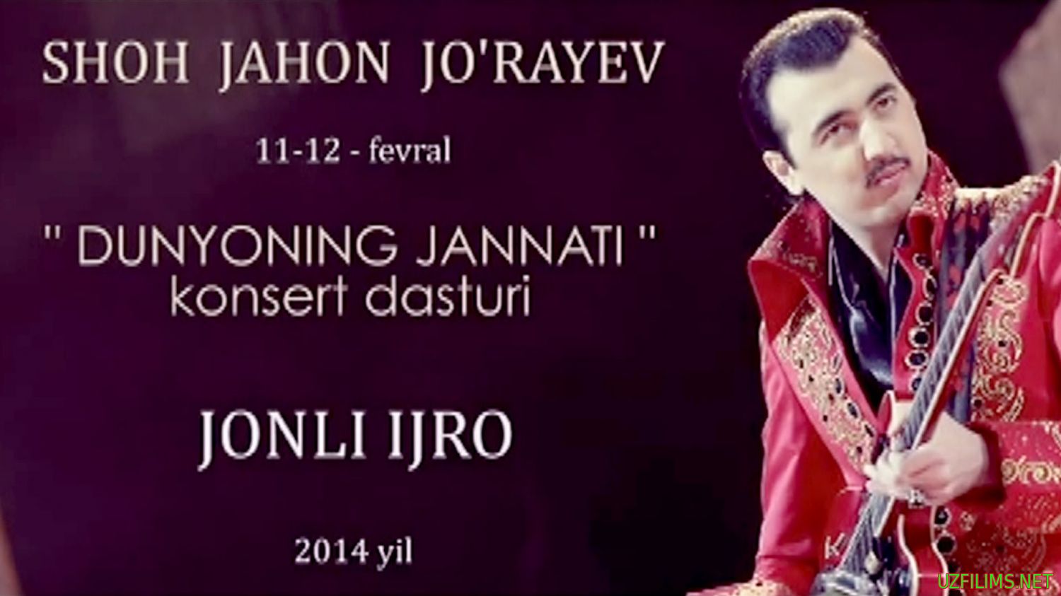 Shohjahon Jo'rayev - Dunyoning Jannati nomli konsert dasturi 2014 1-qism